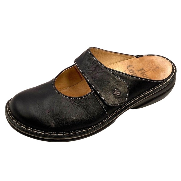 Finn Comfort Shoes - Finn Comfort Black Leather Mary Jane Clog Sandals EU 38 US 7 Comfort Germany